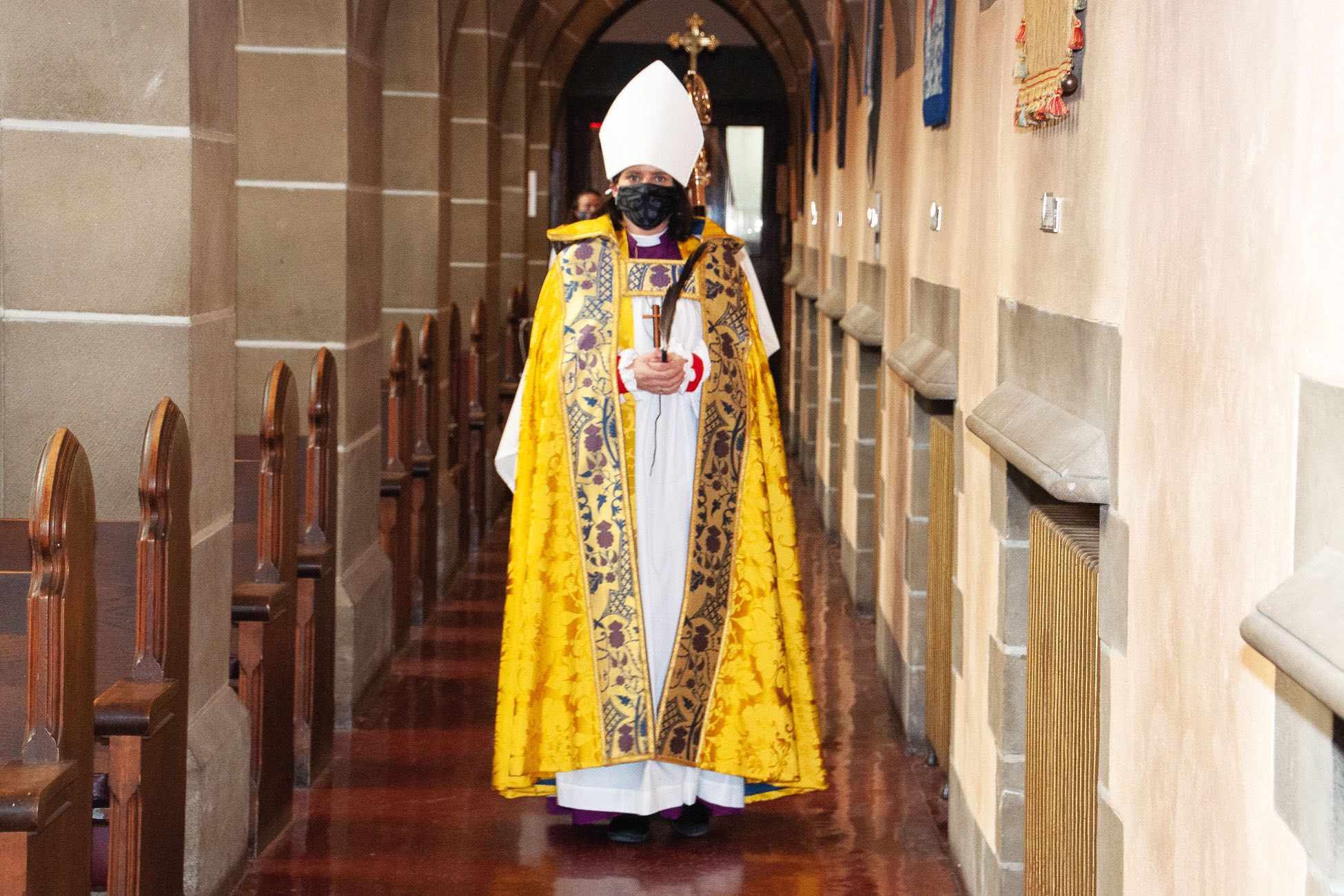 Bishop leaving cathedral