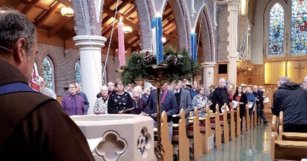 Lighting the Advent candles at St. John the Divine, Victoria. Photo by Alastair Singh-McCollu
